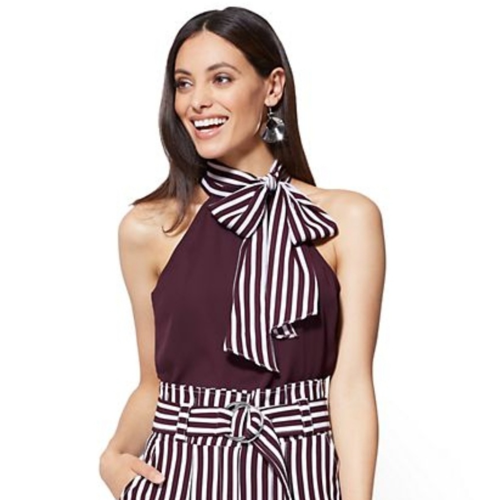 Tie-Neck Halter Blouse